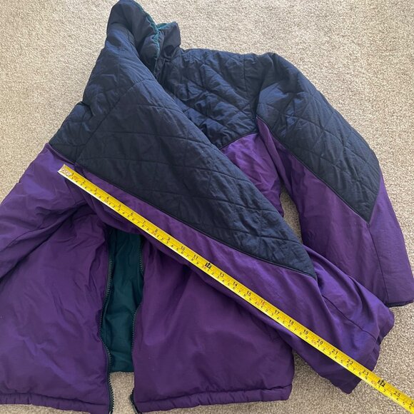 Vintage Lands End Reversible Quilted 90s Retro Puffer Jacket Large - Picture 7 of 8